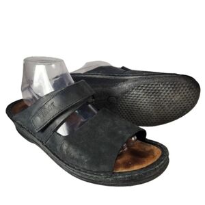 NAOT Women's Sandal 9 EU 40 Black Leather Comfort Casual Slip On Open Toe Shoe
